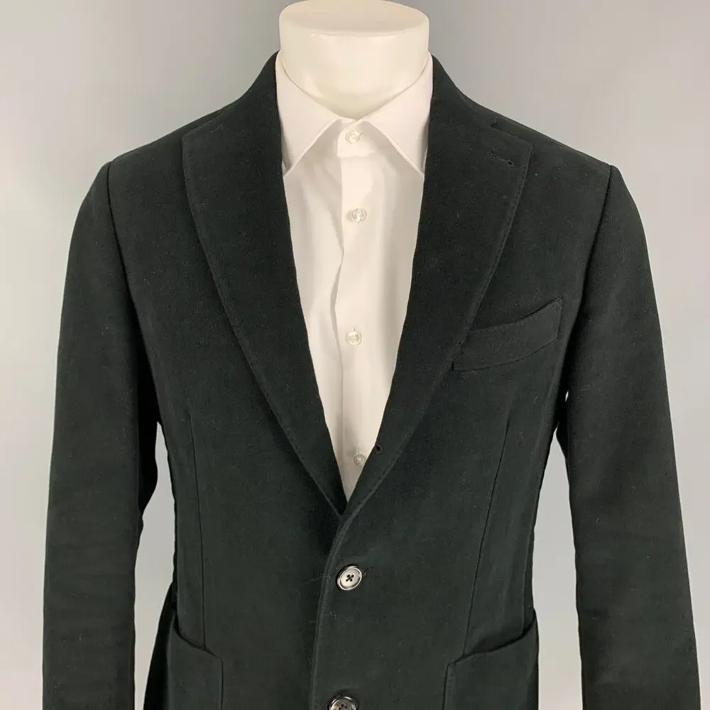 GABRIELE PASINI Size 40 Black Cotton Single Breasted Sport Coat
